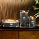 WoodWick Evening Bonfire Holiday Candle Gifts for Women and Men, 9.7 oz Medium Hourglass Candle with Crackling Wick