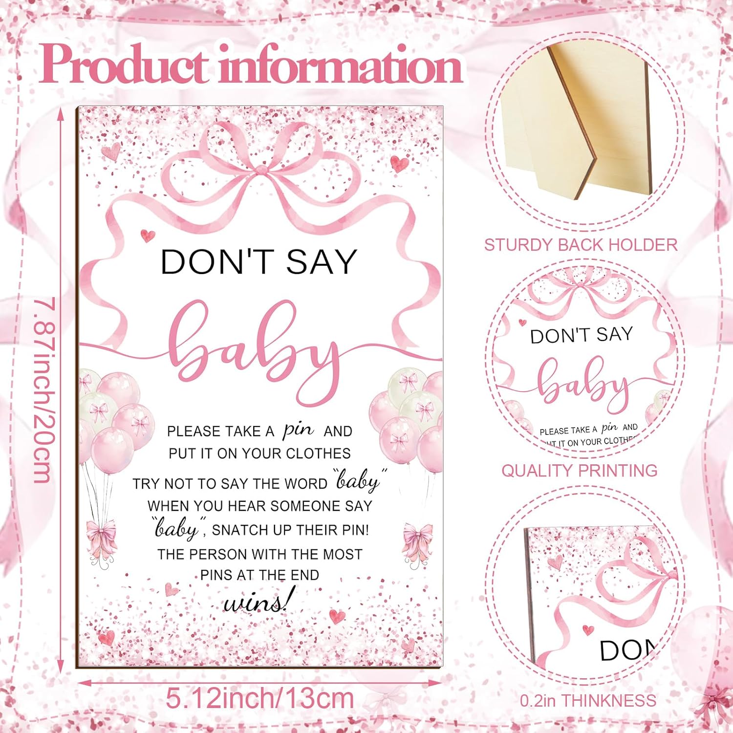 321 Pcs Pink Bow Baby Shower Decorations Set 5 Games Include Pink Ribbon Baby Shower Bingo Word Scramble Description The Price Guess Don'T Say The Word Sign For Coquette Bow Game Party Decor