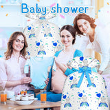 Extra Large Baby Gift Bag Baby Shower Bag Jumbo Giant,Xl Blue Elephant Rainbow Big Oversized Huge Gift Bag For Present Bluey Gift Wrap Plastic Bike Wrapping Bag For Large Gifts For Baby Boy(48Inch Blue 1Pack)