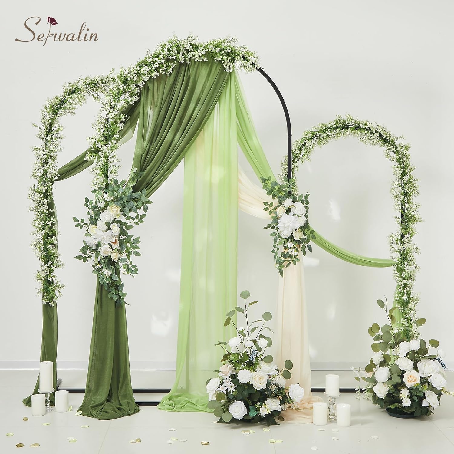 2Pcs 5.9 Ft Babys Breath Garland, 162 Branches White Artificial Baby Breath Flower Vines, Faux Garland Gypsophila Hanging Flower Vines For Wedding Arch Party Table Home Wall Decor