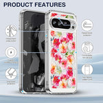 Pixel 9 Pro XL Cute Case, Clear Non-Yellowing, Shockproof - Watercolor Flower