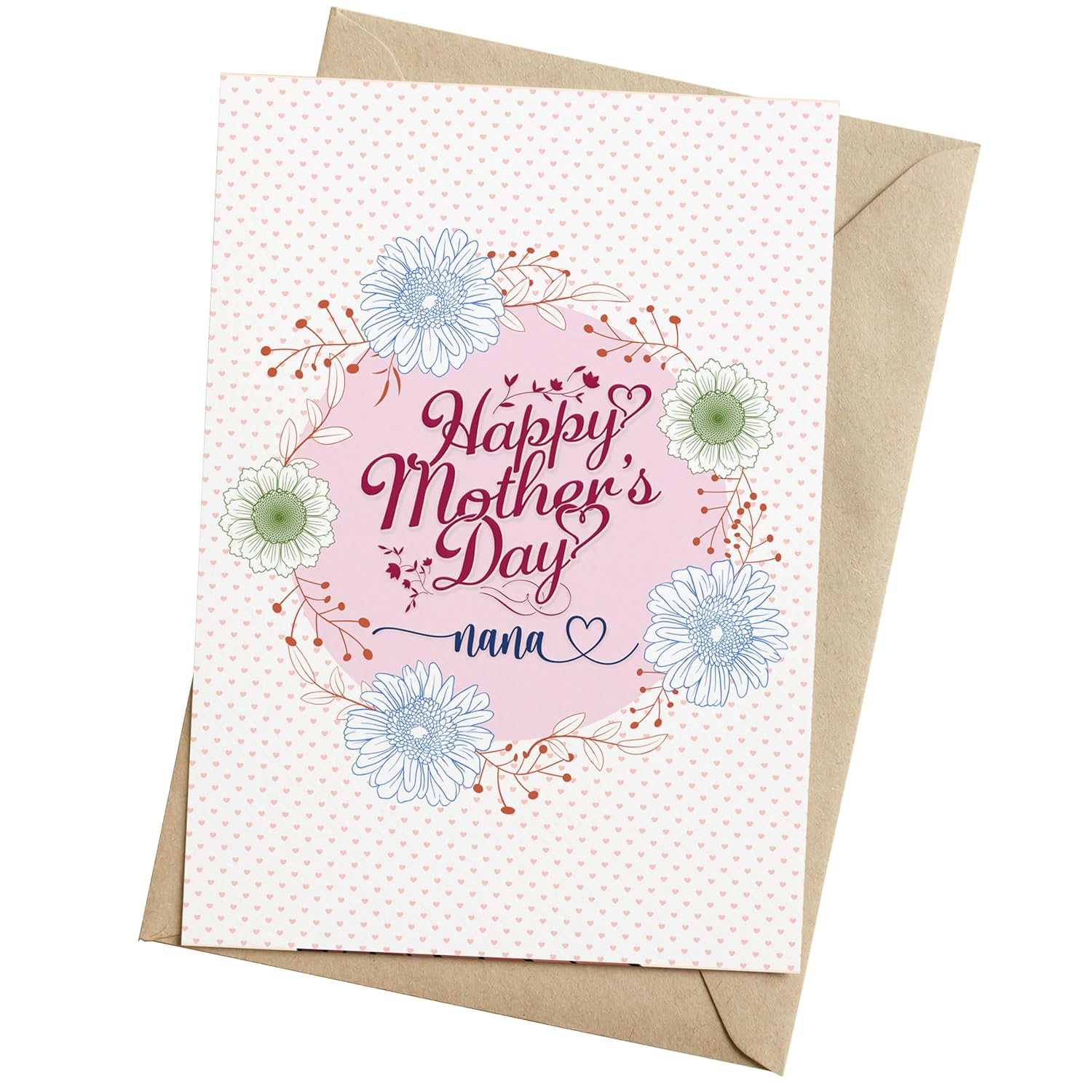 Mothers Day Card For Grandma - 5X7 Inch Folded Card Include Envelope, Sticker - Blank Inside - Sweet, Unique & Romantic Gift, Embossed By Piccafi
