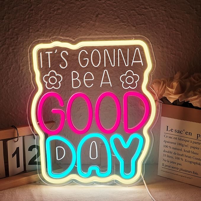 It’s Gonna Be a Good Day Neon Sign LED Wall Light Dimmable Acrylic Decor for Bedroom Living Room Bar