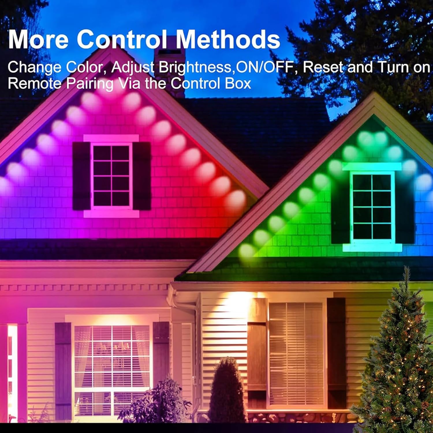 Permanent Outdoor Lights, Rgb Eave Lights With App Control Remote, Ip67 Waterproof Led String Lights For Christmas, Hall