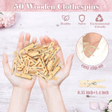 Wildflower Don'T Say Baby Clothespin Game, Pack Of 1 Wooden Tabletop Sign With Stand And 50 Mini Natural Clothespins, Floral Baby Shower Game, Gender Reveal Party Decorations - Qx17