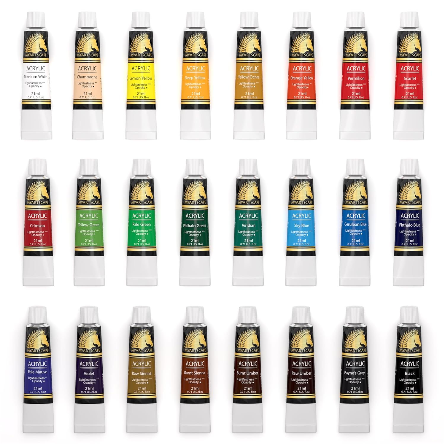 Acrylic Paint Set - 24 X 21Ml Tubes - Lightfast - Heavy Body