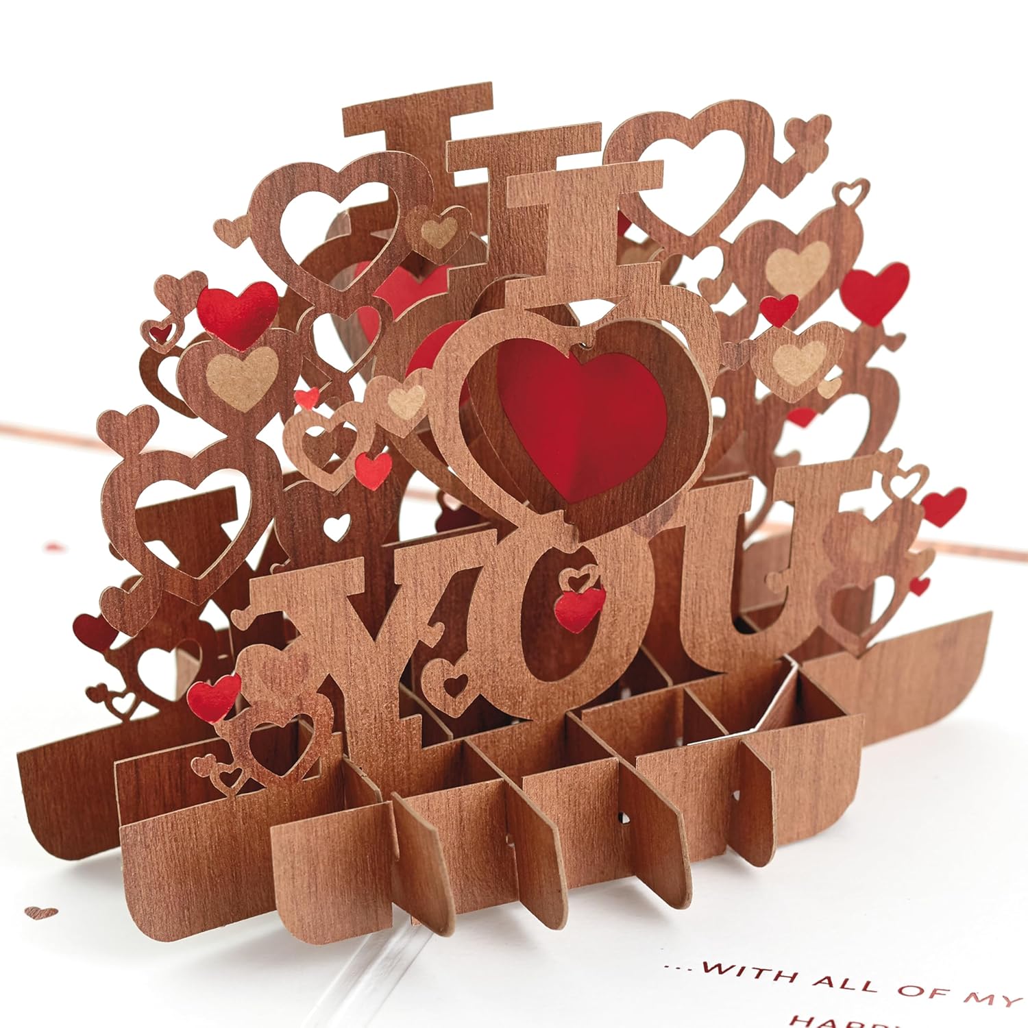 Hallmark 1499VFE1114 Signature Paper Wonder Wood Pop Up Valentines Day Card (All My Heart)