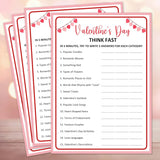 Valentines Think Fast Game Cards - Valentine'S Day Party Ice Breaker Game Party Favors - 25 Pcs Valentine'S Day Activity Group Card For Friends Family Colleague -A03