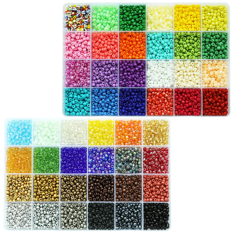 Size 6/0 Crafts Glass Seed Beads 4Mm Tiny Pony Beads Assorted Kit With Organiz