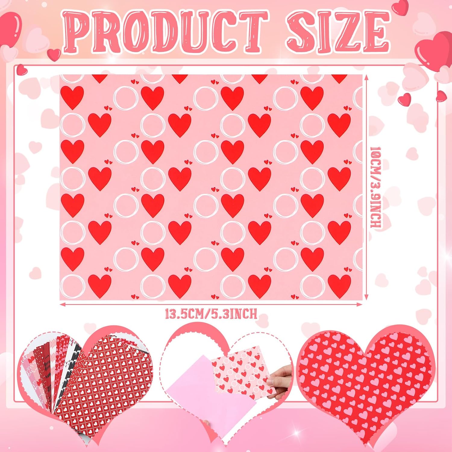63 Sets Valentine Cards With Envelopes Bulk Colorful Heart Day 3.9 X 5.3 Inch Valentines Day Gift Heartfelt Greeting Cards With 9 Designs