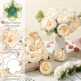 50 Pcs Artificial Peony Flower Bulk 3.5 Inch Silk Peony Flowers Heads With Stems Realistic Fake Roses For Diy Wedding Craft Bridal Bouquets Table Centerpieces Vase Home Decor (Cream?)