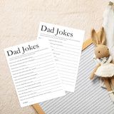 Minimalist Dad Jokes Game, Funny Dad Jokes And Riddles, Coed Baby Shower Game, Funny Baby Shower Games - Dj03