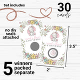 Pink Elephant Baby Shower Scratch-Off Game Cards For Girls - 30 Fun Guest Activities With Prizes