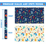 Dinosaur Birthday Wrapping Paper - 1 Roll 17” X 33 Ft Dinosaur Gift Wrapping Paper Blue Yellow Reversible Design For Boy Birthday Celebration Party Gift Packing Supply Baby Shower Wrap Paper