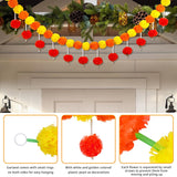 Diwali Artificial Marigold Garland With Pearls For Mantel, Pendant For Home Indian Wedding Party, Long Strands Marigold Flower Hanging For All Year Decoration