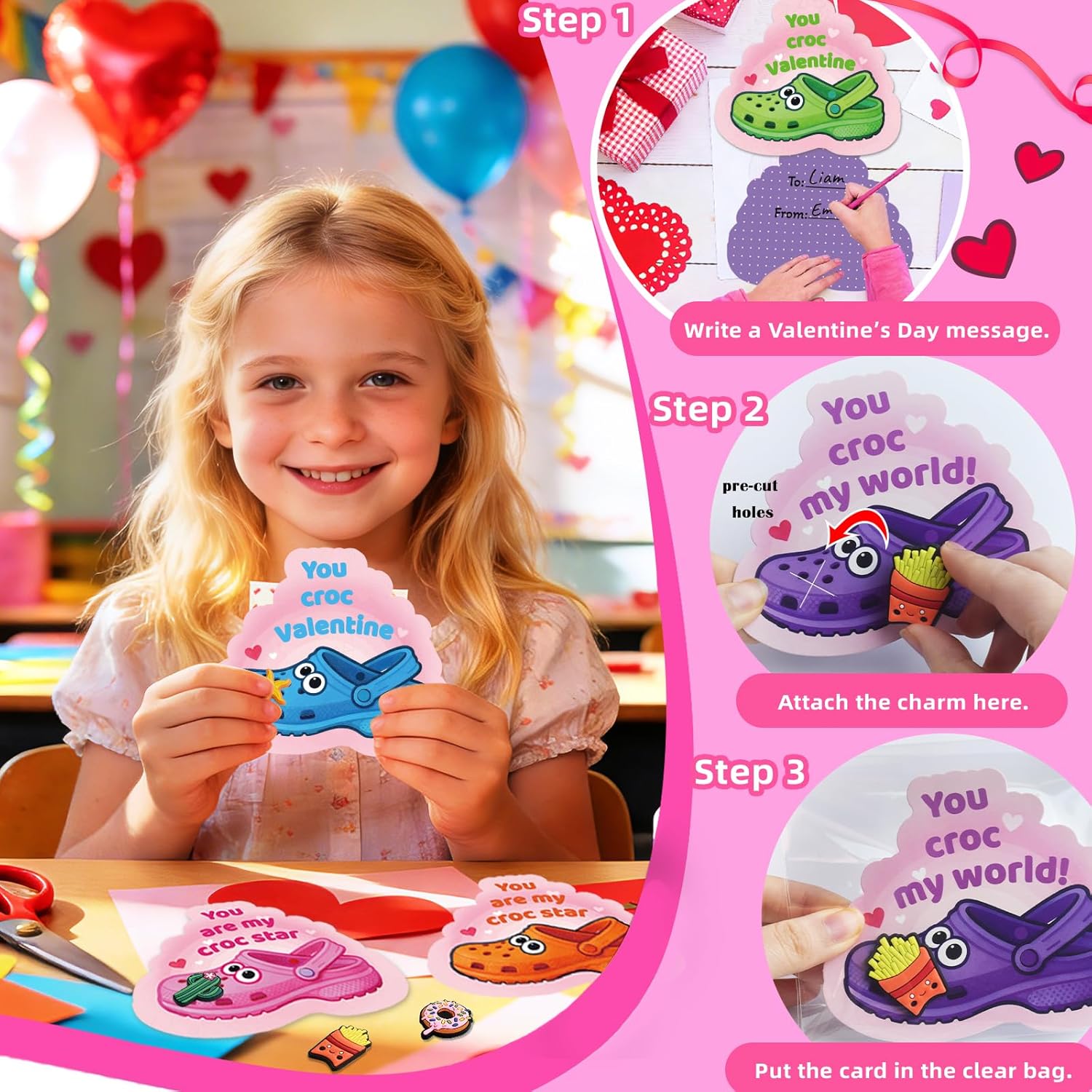Valentines Day Cards For Kids Classroom Exchange?48 Pack Kids Valentine'S Day Cards With 48 Unique Charms & Goodie Bags,Valentine Gifts For School