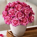 Artificial Flowers Fake Roses, 6Pcs 28" Long Stem Silk Roses For Wedding Centerpieces Home Party Valentine'S Day Decor, Realistic Faux Bouquet For Tall Vase Indoor (Fuchsia)
