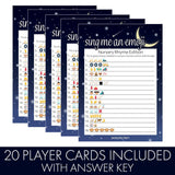 Over The Moon Baby Shower Games, Emoji Game Cards - Twinkle Twinkle Little Star Baby Shower - 20 Count