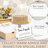 Time Capsule Box 1St Birthday, Baby Time Capsule Box For First Birthday Party Games, 50Pcs Advice And Wishes Cards Gift Keepsake Box For Baby Shower Games Decorations