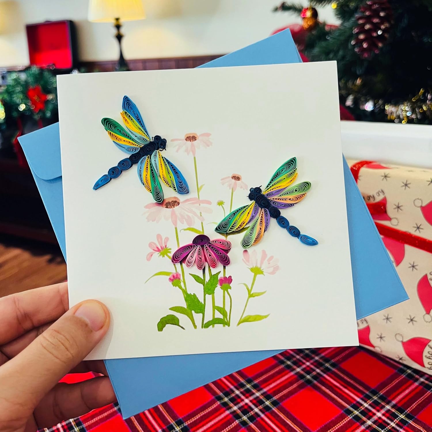 Quilling Card, Handcrafted Cards For All Occasions, Birthday, Mothers Day (Dragonfly)