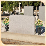 2 Bouquets Artificial Cemetery Flowers For Grave Memorial 18 Heads Rose Silk Flower Faux Roses Arrangement For Valentine'S Headstone Tombstone Decoration Graves 17.72 Inch(Champagne Gold)