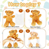 10 Sets Bear Blindfolded Diaper Changing Baby Shower Games Include 10 Bears Plush 10 Diapers 10 Gift Bags For Baby Shower Gender Reveal Party Game Prizes Gifts For Adults
