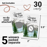 Baby Shower Games For Boy - 30 Cards - Fun Scratch Off Game For Guest Prizes, Gender Reveal Activities Or Favors Ideas, Adventure Awaits Theme