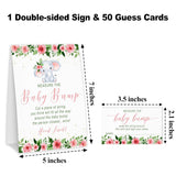 Baby In Bloom How Big Is Mommys Belly Game, Measure The Baby Bump Baby Shower Game, Spring Floral Elephant Baby Shower Party Decorations & Supplies-A02