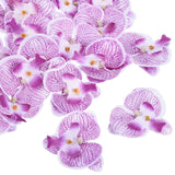 2.8" Artificial Orchid Flower Heads, 20 Pack Silk Phalaenopsis Fake Butterfly Orchid Heads For Wedding Floral Bouquet Decor Diy Craft Making, Purple