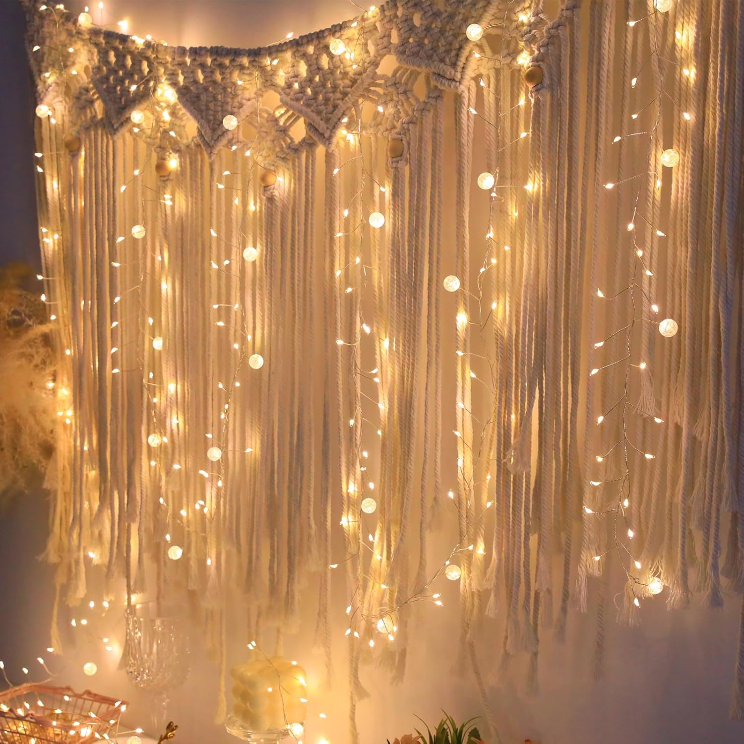 Copper Wire Firecracker Christmas Lights, 26Ft 400Led Plug-In Twinkle Cluster Fairy Lights For Christmas Tree With Remot