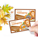 Happy Thanksgiving Scratch Off Game Cards - 50 Pack- Find The Pumpkin Pie To Win - Turkey& Pumpkin Thanksgiving Party Game For Adults Family Fun Dinner Activities - A01