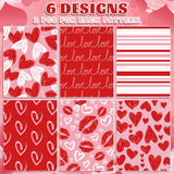 12 Sheet Valentine'S Day Love Heart Wrapping Paper Wedding Gift Wrap Paper Folded Flat Red Pink White Diy Craft Art Paper For Birthday Wedding Party Supplies, 19.7 X 27.6 Inch