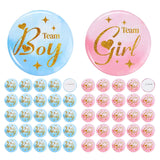 Gender Reveal Button Pins 50Pcs - 2 Inches Team Boy Or Girl Team Boy Team Girl Gender Reveal Pins For Baby Shower Gender Reveal Decorations - 5 Cm
