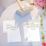 Advice And Wishes For The Mr And Mrs, 25 Wedding Advice Cards For Bride And Groom, Bridal Shower Engagement Party Games, Spring Flower Theme, 5X7 Inches -A01