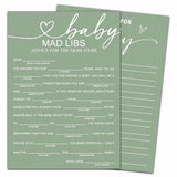 Baby Mad Libs Advice Cards For Boy Or Girl, 5" X 7" Double-Sided Baby Shower Games, Prayer Cards For Baby Gender Reveal Party Supplies - D05