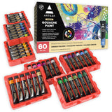 Gouache Paint, Set Of 60, 12Ml/0.4 Us Fl Oz Gouache Paint Tubes For Professionals And Students