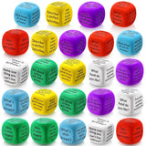 24 Pcs Conversation Cubes Learning Reading Comprehension Cubes Social Emotional Learning Activity Dice Game Speech Therapy Toys For Kids Teacher Classroom School Counselor