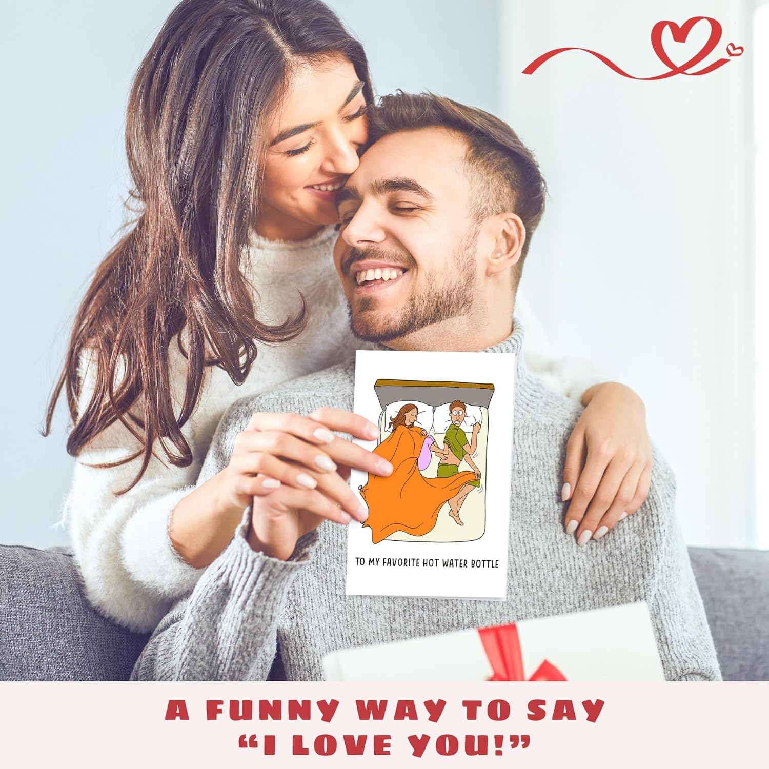 Valentines Gifts For Him, Boyfriend, Bf, Husband, Men - Funny Valentines Card For Him - Anniversary, Birthday Gifts For Him - Single 5.3''X 8'' Folded Romantic Card From Girlfriend, Wife, Her