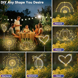 2 Pack 120 LED Solar Firework Garden Lights Outdoor Waterproof Decorative Fairy Lights Warm White for Yard Patio Pathway Flowerbed Party Wedding Decor