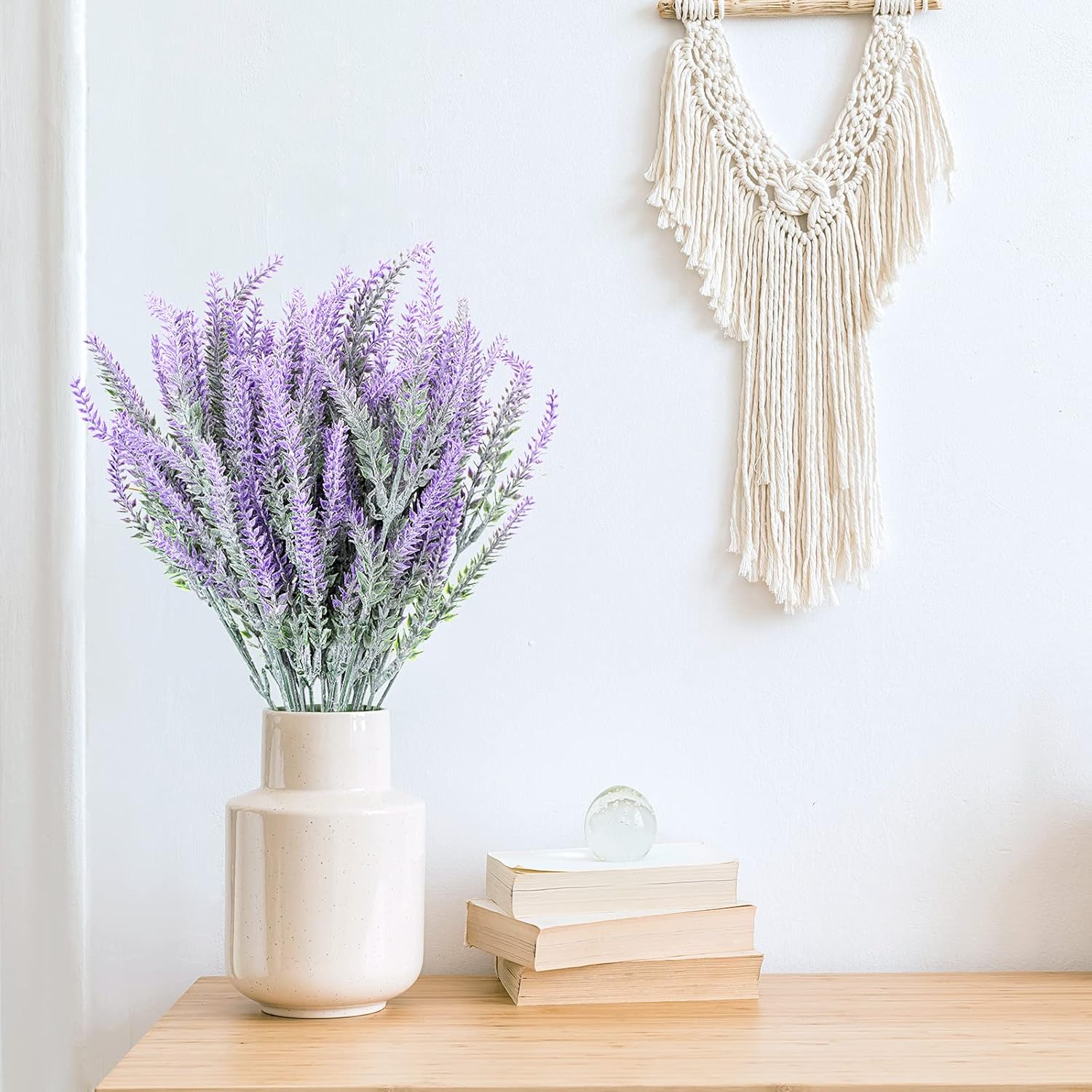 30 Bundles Artificial Lavender Outdoor Uv Resistant Fake Lavender Flowers No Fade Faux Plastic Plants 15 Inch Greenery Stems Decor For Indoor Outside Vase Bouquet Garden Porch Home Wedding (Purple)