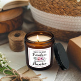 Promoted To Auntie Scented Candle, Auntie Gifts, Aunt And Uncle Baby Announcement, Promoted To Aunt Pregnancy Announcement Soy Gifts Lavender, Vetiver, Sandalwood Scented 8Oz Holders Candles Jar