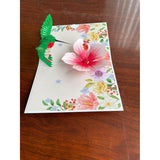 3D Pop Up Greeting Card – Hummingbird With Pink Hibiscus Flower, Handmade Nature & Floral Card, Birthday, Mother’S Day, Thank You & Garden Lover Gift With Envelope F35