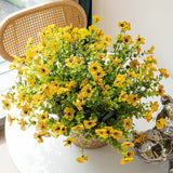Artificial Flowers Outdoor,Uv Resistant Realistic Garden Artificial Plants,Bright 8 Bundles No-Fade Veranda Fake Faux Flowers,For Porches Patios Walkway Gardens Decor-Yellow