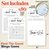 Find The Guest Bingo Bridal Shower Game - 50 Pcs Find The Guest Baby Shower Game For Rehearsal Dinner, Wedding Shower Games For Guests, Engagement Party Ideas Bridal Shower Decorations