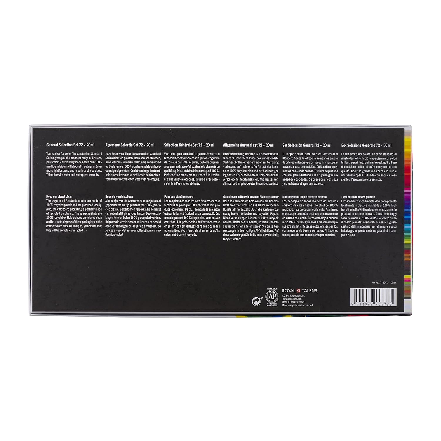 Standard Series Acrylic Paint Set For Beginners | Trial Set (73 X 20 Ml Tubes) | Base Colour Selection