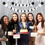 103 Pcs Giant Friendship Bracelet Garland Diy Birthday Halloween Christmas Jumbo Friendship Bracelet Banner Kit Famous Singer Customizable Party Wedding Decor(White Gray Black)