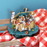 Santoro Pirouette, 3D Pop Up Greeting Card - Puppies In A Basket - Dog And Puppy Birthday Card For Her, Him, Kids, Daughter, Son