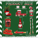 Christmas Decorations 8 Pcs Tiered Tray Decor Set, Cute Tabletop Christmas Decor For Home Shelf Mantel Fireplace Office Desk Coffee Bar Xmas Table Centerpieces Tray Objects Holiday Decoration Set