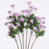 6Pcs Purple Fake Silk Pompon Mum Artificial Flowers Bulk Small Faux Chrysanthemums With Stems Realistic Floral Decorations For Wedding Diy Bouquet Centerpieces Shower Vase Home Decor (Purple)