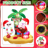 Christmas In July Santa Inflatables Decorations, 7 Ft Hawaiian Beach Vacation Snowman Outdoor Decorations, Build In Led